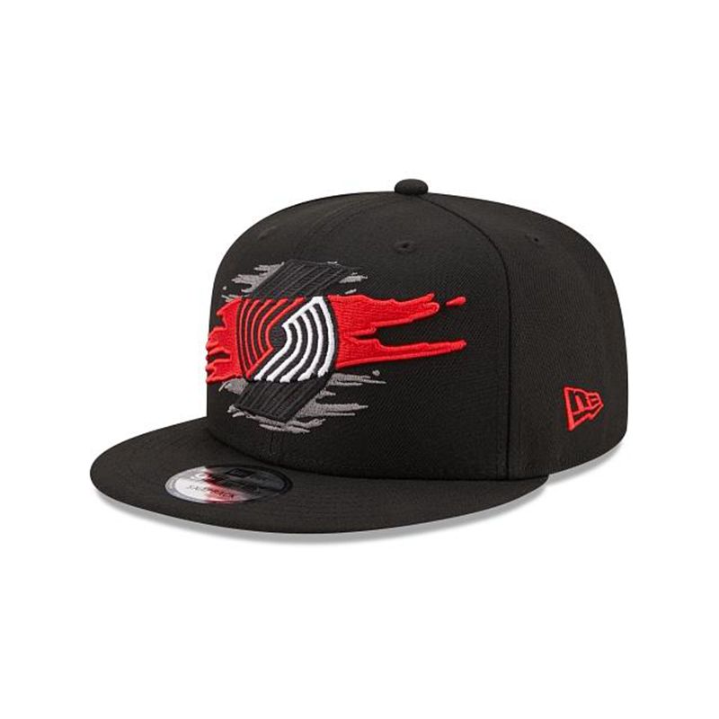 NBA Portland Trail Blazers Logo Tear 9Fifty Snapback (GRL6671) - Black New Era Caps